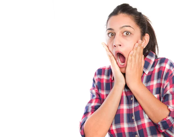 Garota surpreso gritando — Fotografia de Stock
