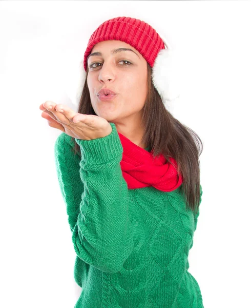 Girl sending a kiss — Stock Photo, Image