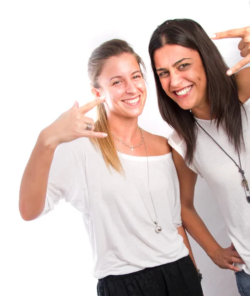 Dos chicas malas sonriendo — Foto de Stock