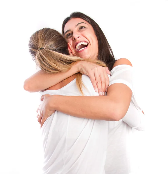 Duas meninas abraçando — Fotografia de Stock