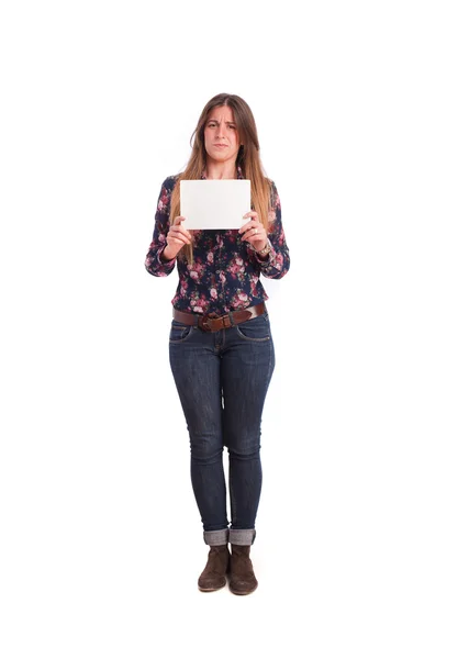 Un uomo premuroso con un biglietto da visita — Foto Stock