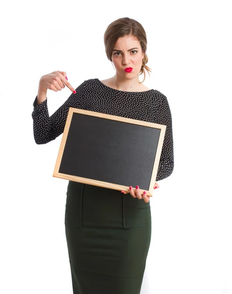 Jong meisje met een schoolbord — Stockfoto