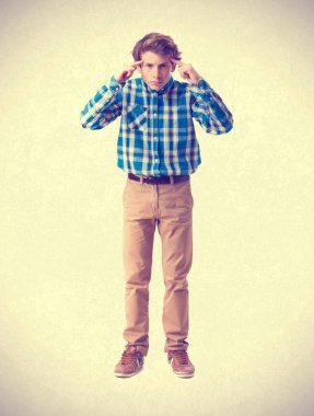 konsantre genç. izole