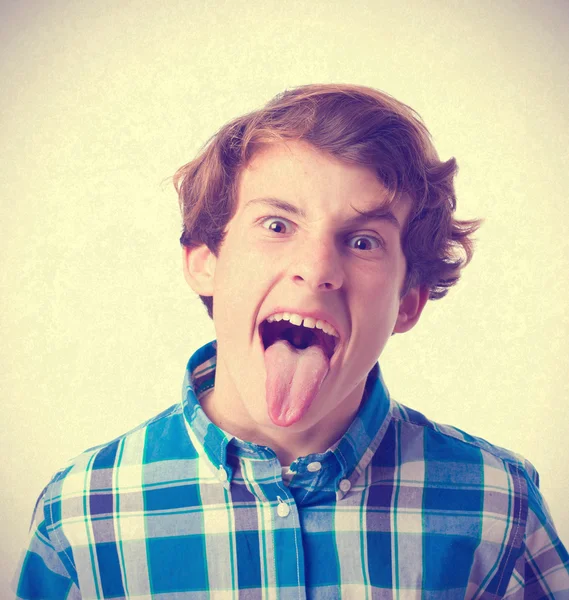 Young crazy teenager. isolated — Stock Photo, Image