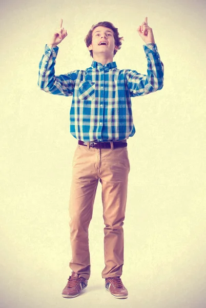 Young boy celebrating his success — Stock Photo, Image