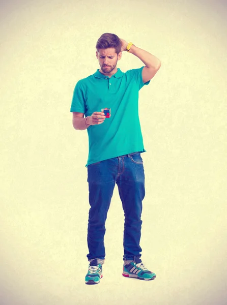 Young boy with rubik's cube — Stock Photo, Image