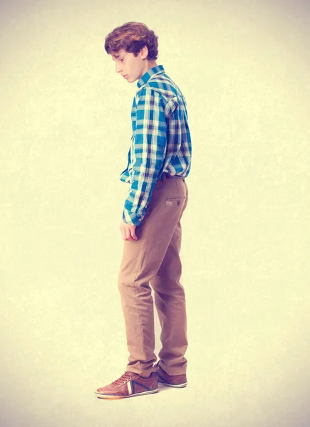 Young boy wait gesture — Stock Photo, Image