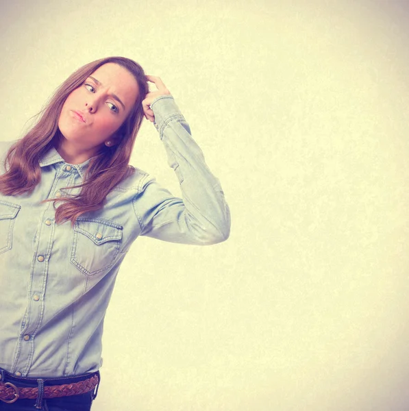 Confused young girl — Stock Photo, Image