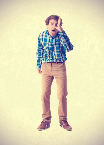 Young boy joking — Stock Photo, Image