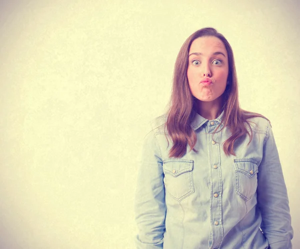 Young girl send a kiss gesture. isolated — Stock Photo, Image