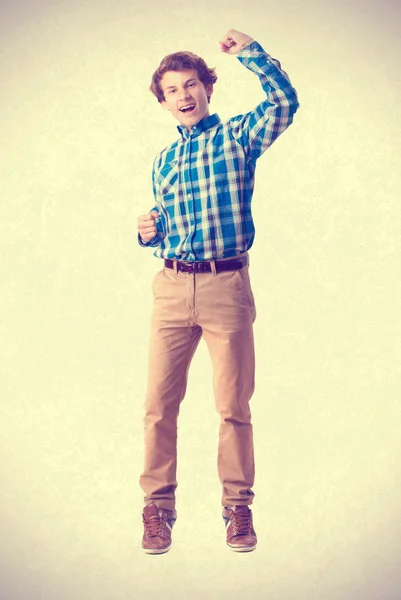 Young triumphant boy — Stock Photo, Image