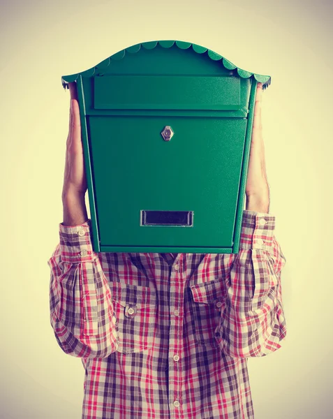 Mail box head man — Stock Photo, Image