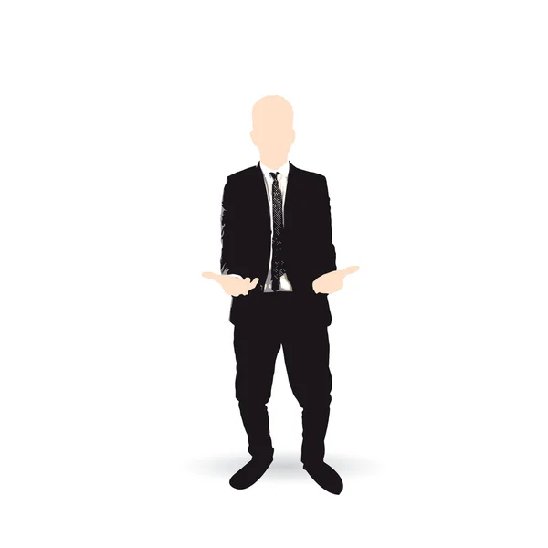 Homem de negócios desenho animado tomando gesto — Vetor de Stock