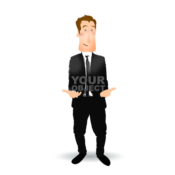 Businessman holding an object — Stock Vector