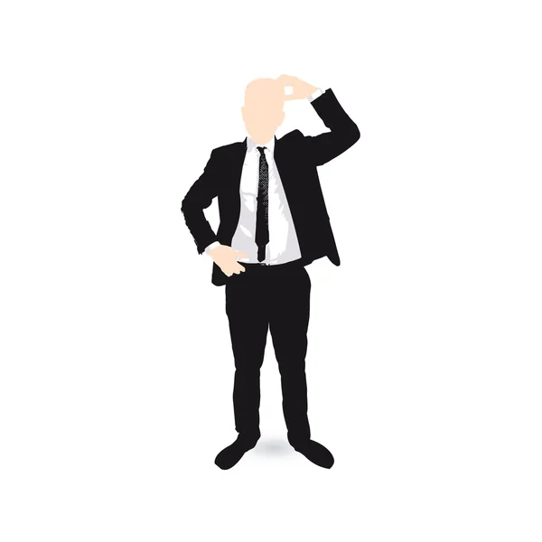 Businessman cartoon thinking — Stock Vector