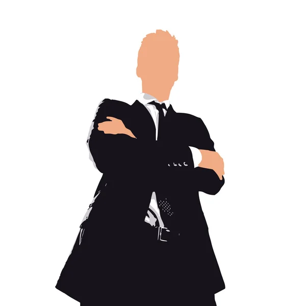 Caricatura de hombre de negocios. concepto de confianza — Vector de stock