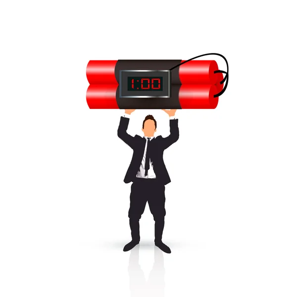 Businessman and dynamite — Stock Vector