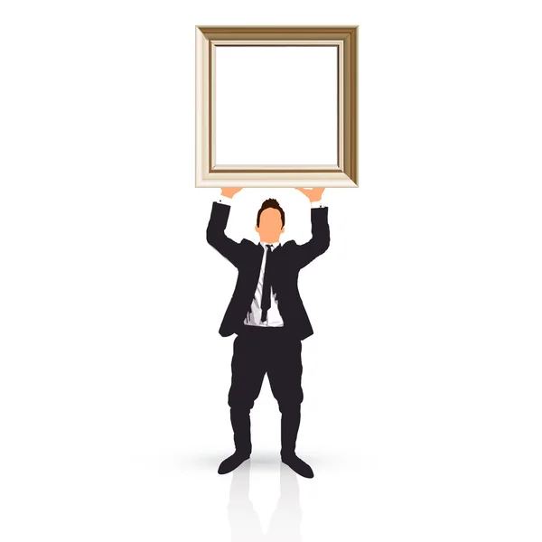 Businessman holding a frame — Stock Vector