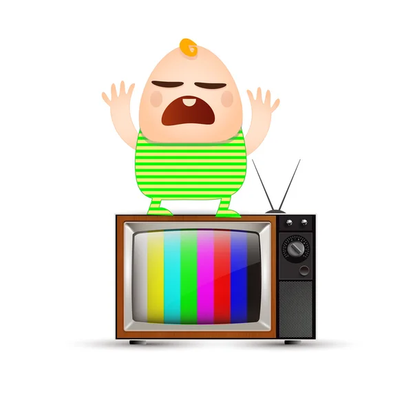Bébé à la télé — Image vectorielle