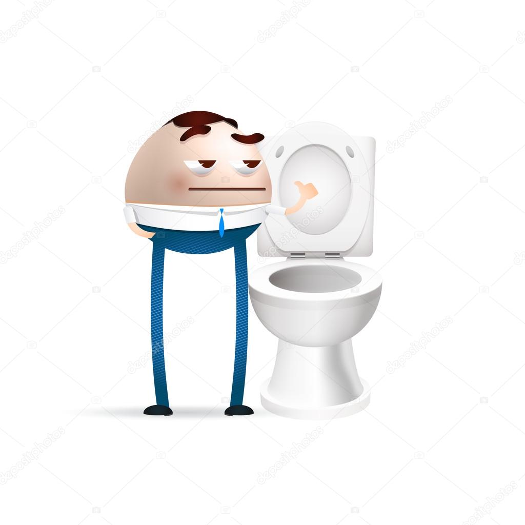 businessman cartoon on wc