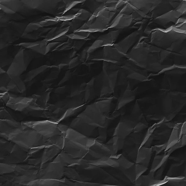 Black wrinkled paper texture — Stock Photo, Image