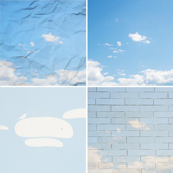 Gruppe von Cloud-Hintergründen — Stockfoto