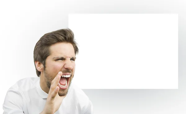 Man shouting on a canvas — Stock Photo, Image