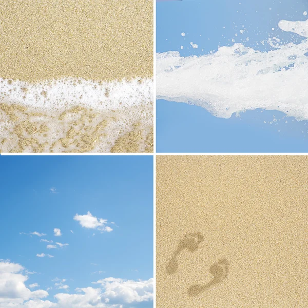 Stranden, vatten, sand och sky begrepp — Stockfoto