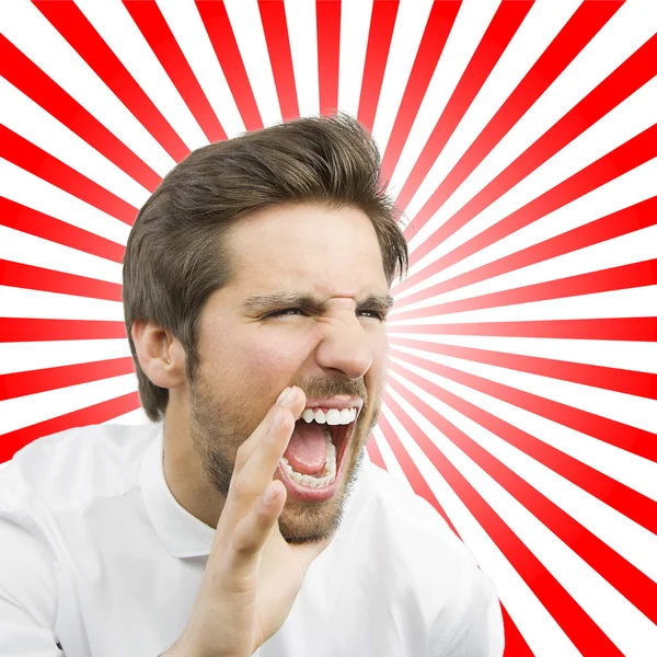 Young man shouting — Stock Photo, Image