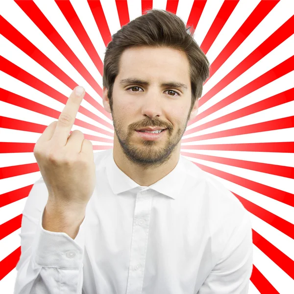 Young man with disagreement gesture — Stock Photo, Image