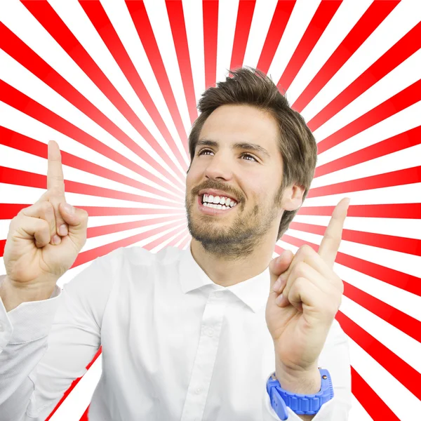 Young man celebrating his success — Stock Photo, Image