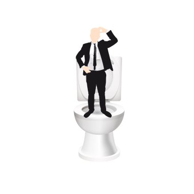 businessman on wc doubting clipart