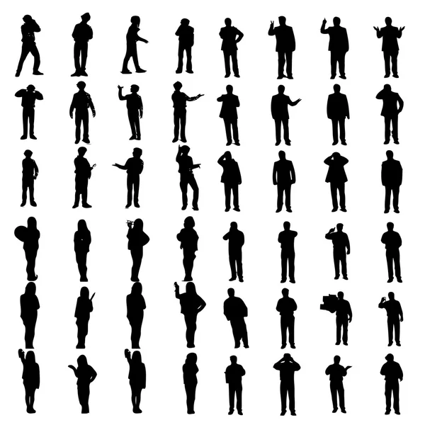 Black people silhouettes — Stock Vector
