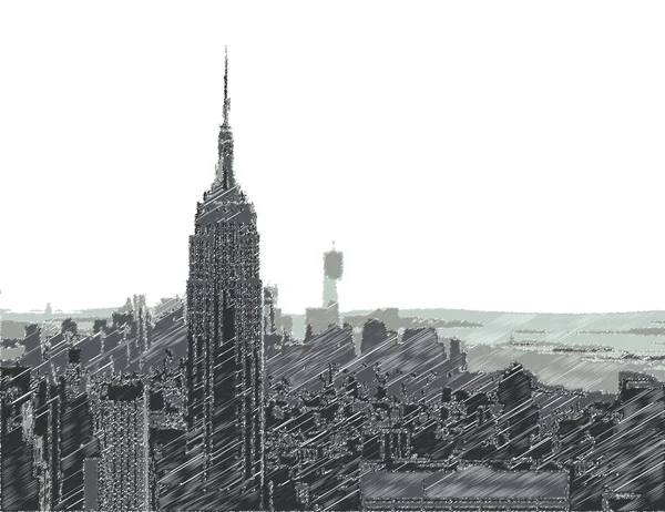 Hochhäuser in der Stadt Illustration — Stockvektor