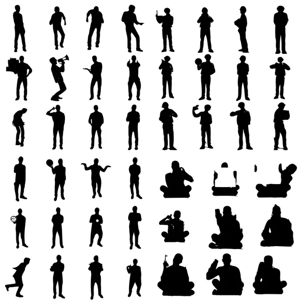 Black people silhouettes — Stock Vector