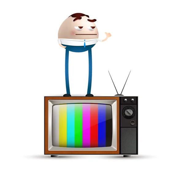 Homme d'affaires et télévision — Image vectorielle