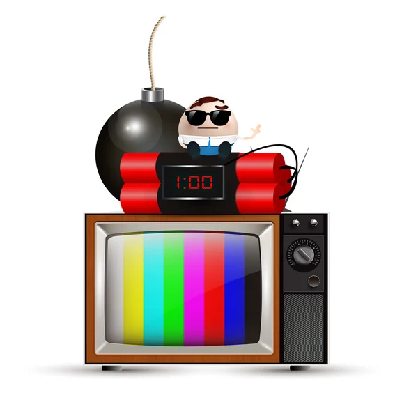 Tv terrorist — Stock Vector