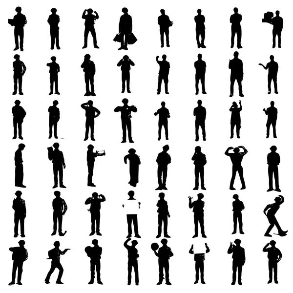 Black people silhouettes — Stock Vector