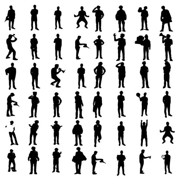 Black people silhouettes — Stock Vector