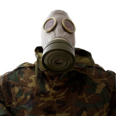 gaz maskesi ile askeri