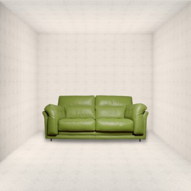 bir odaya deri kanepe