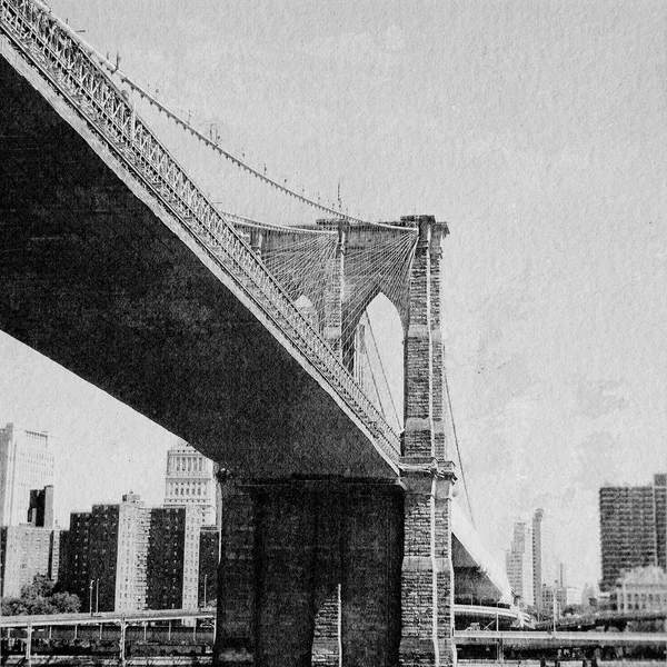 New york bridge hand dras effekt — Stockfoto