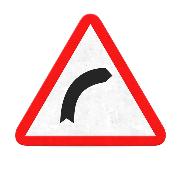 Right curve road sign — Stock Photo, Image