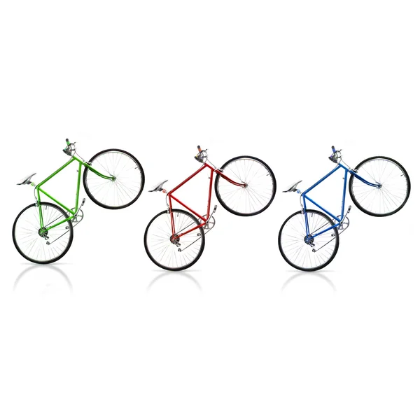 Three colorful bicycle — Stock Photo, Image