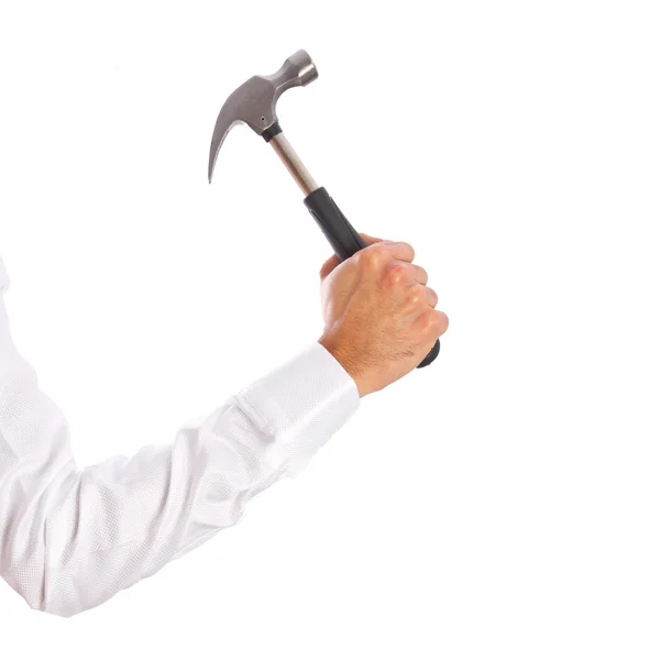 Hammer and hand — Stock Photo, Image