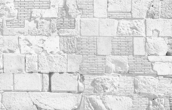 Witte gestapelde stenen muur — Stockfoto