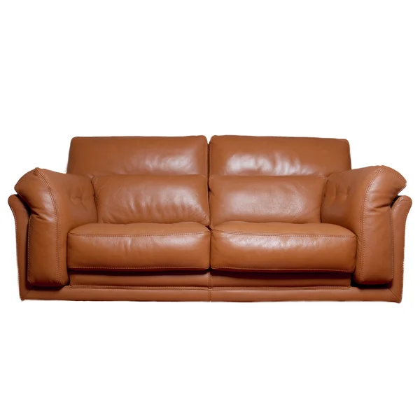 棕色真皮沙发 — 图库照片