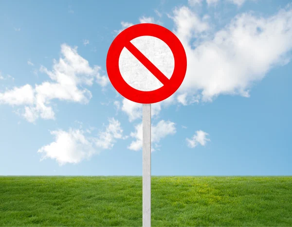 Prohibited sign on grass — Stock Image Prohibited sign on grass Stock Photo