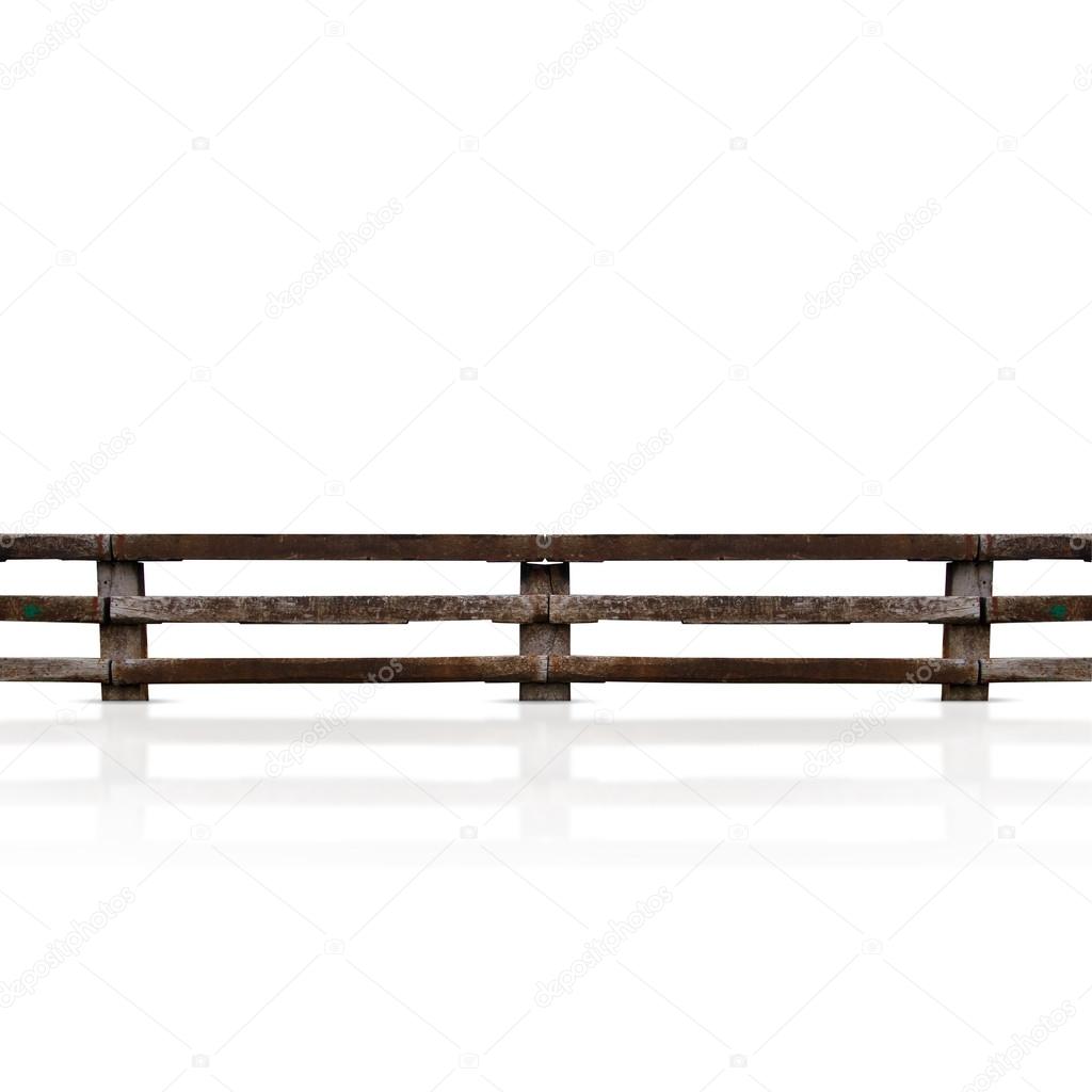 isolated grunge wooden fence