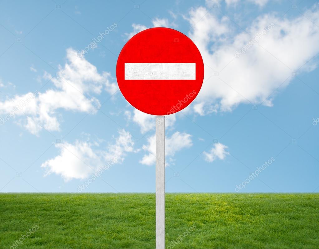 prohibited sign on grass